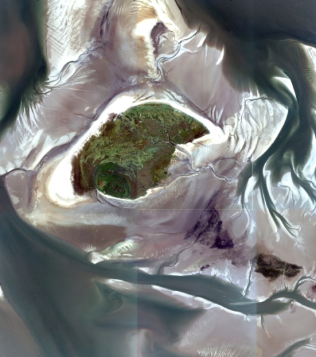 C: Vogelinsel Mellum aus der Luft  [Foto: T. Clemens]